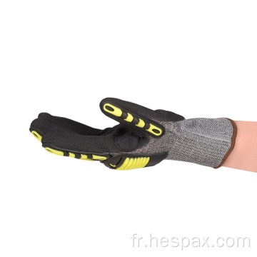 Gants mécaniques TPR à impact HESPAX Cut-Impact Hespax